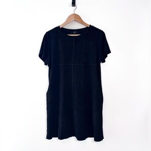 JOH Apparel Boutique Audrey Suede Round Neck Dress w Pockets Black Size Medium